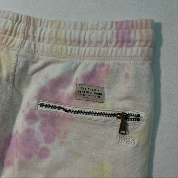 Shoe Palace Snoop sweatpants L large Mens White Watercolor Joggers Zip pockets - Picture 10 of 10